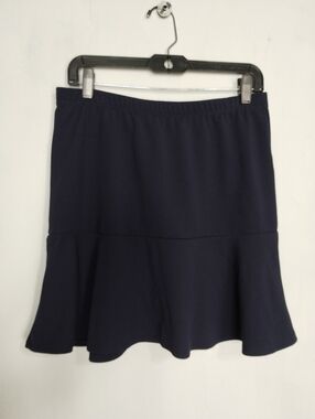 bobeau Navy Flounce Skater Skirt